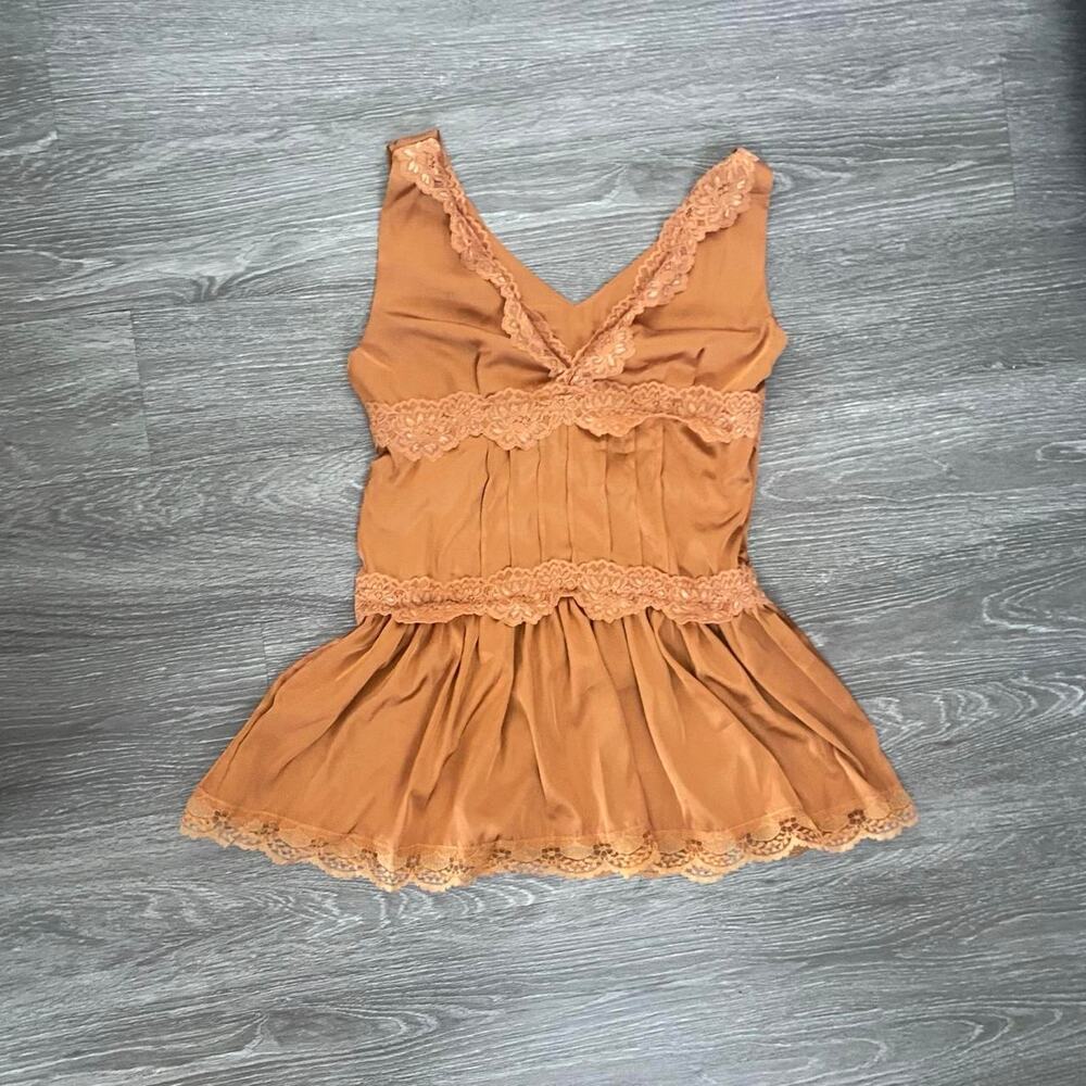 Orange silky babydoll minidress
